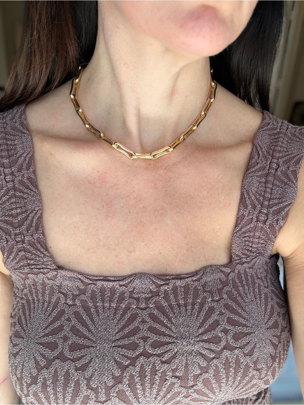 Classic Gold Link Choker Necklace - Women’s Statement Jewelry